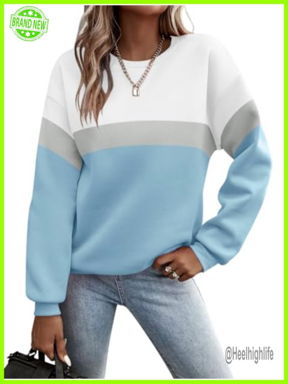 Women's Long Sleeve Crewneck Sweatshirt Pullover Casual Fall Top